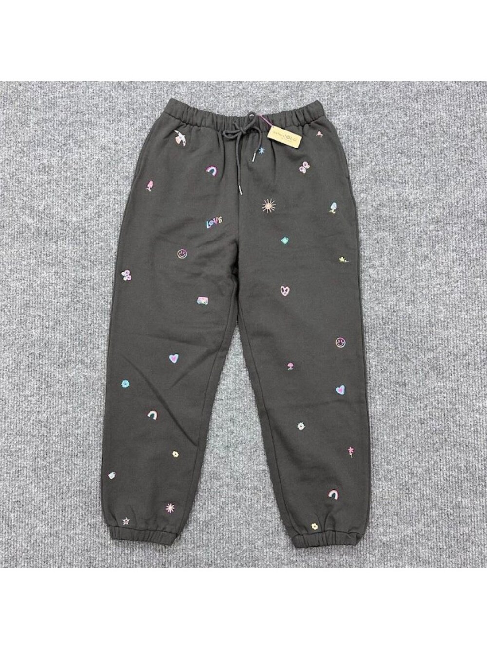 Natural Life Fave Little Things Embroidered Jogger Sweat Pants Womens Large NEW